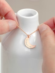 Personalised Eid Mubarak Crescent Moon Necklace by Treat Republic - Image 2 of 4