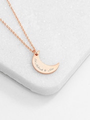 Personalised Eid Mubarak Crescent Moon Necklace by Treat Republic - Image 3 of 4