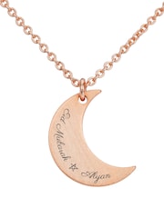 Personalised Eid Mubarak Crescent Moon Necklace by Treat Republic - Image 4 of 4