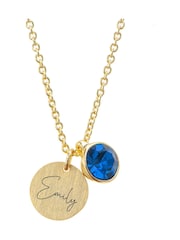 Personalised Birthstone Crystal and Disc Necklace by Treat Republic - Image 3 of 3