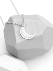 Personalised Eid Mubarak Crescent Moon Necklace by Treat Republic - Image 1 of 4