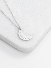 Personalised Eid Mubarak Crescent Moon Necklace by Treat Republic - Image 3 of 4