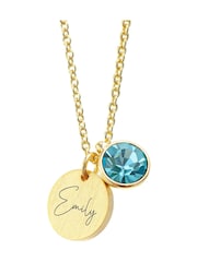 Personalised Birthstone Crystal and Disc Necklace by Treat Republic - Image 3 of 3