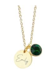 Personalised Birthstone Crystal and Disc Necklace by Treat Republic - Image 3 of 3