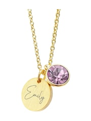 Personalised Birthstone Crystal and Disc Necklace by Treat Republic - Image 3 of 3