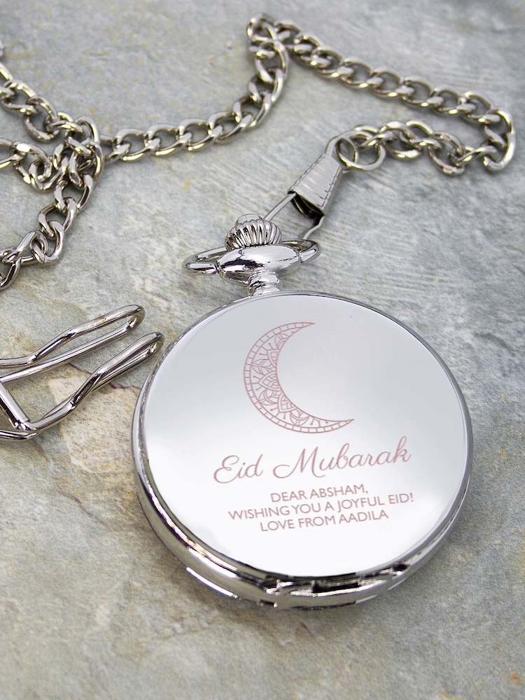 Personalised Eid Mubarak Dual Pocket Watch by Treat Republic - Image 1 of 4