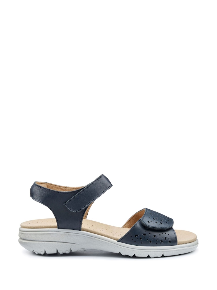 Hotter Blue Wide Fit Leah II Touch-Fastening Sandals - Image 1 of 4