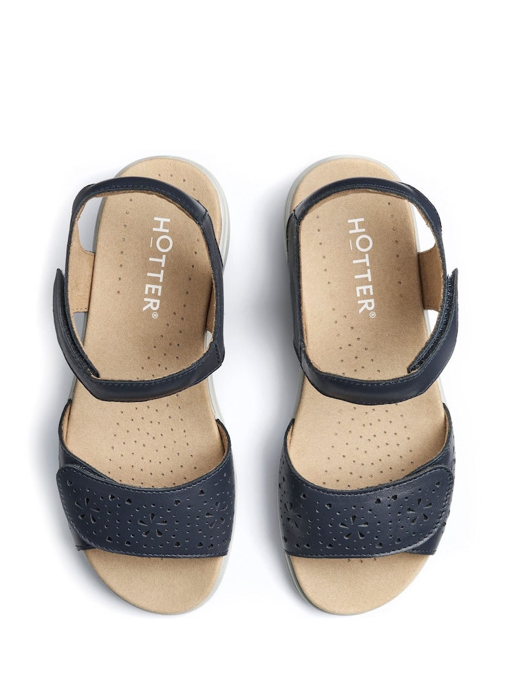 Hotter Blue Wide Fit Leah II Touch-Fastening Sandals - Image 4 of 4