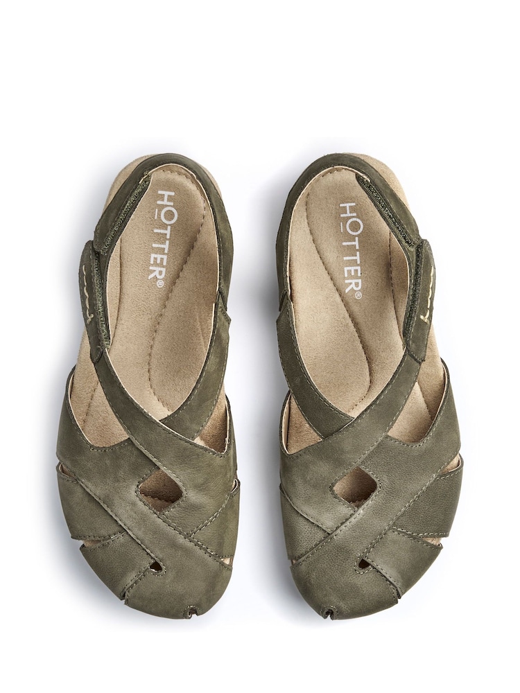 Hotter Green Wide Fit Catskill II Touch-Fastening Sandals - Image 4 of 4