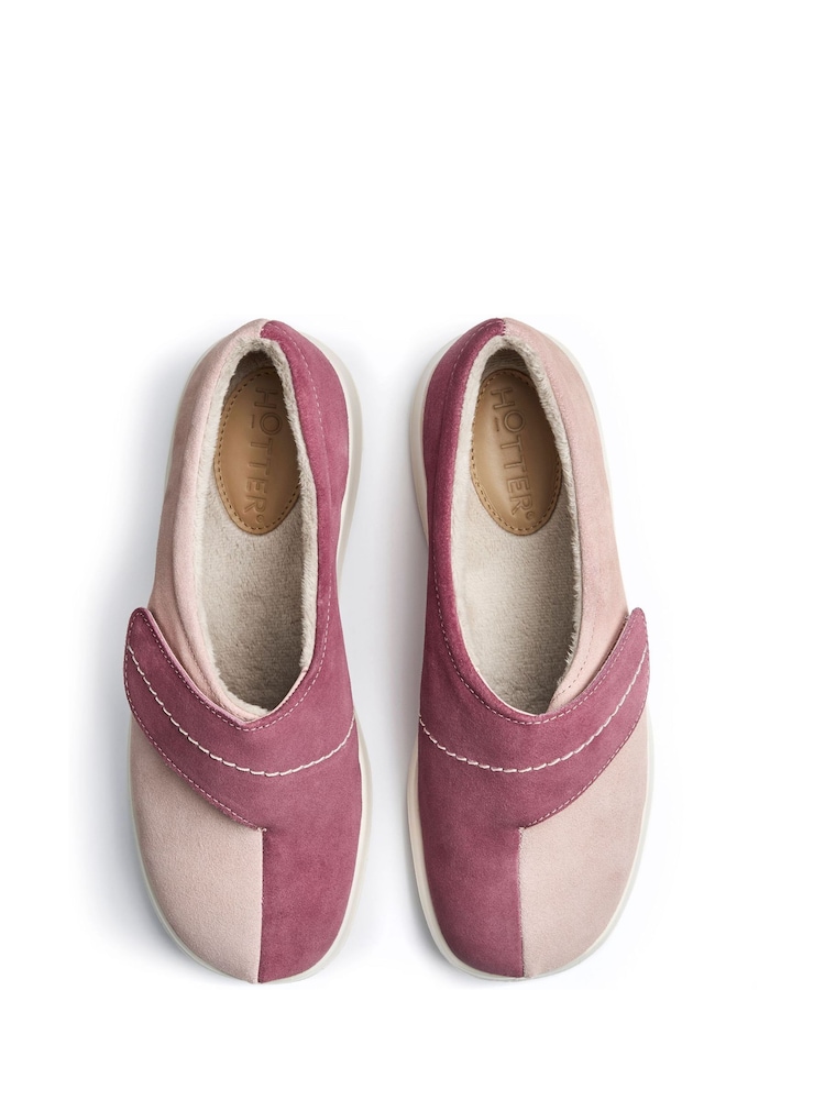 Hotter Pink Regular Fit Wrap Touch Fastening Slippers - Image 4 of 4