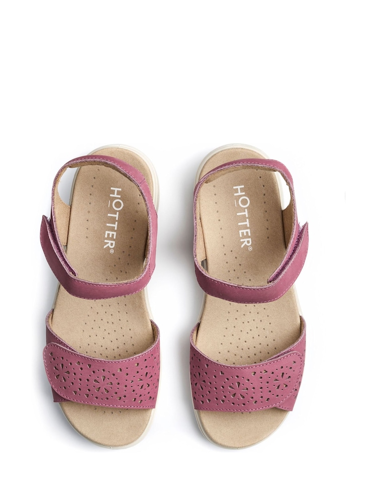 Hotter Pink Wide Fit Leah II Touch-Fastening Sandals - Image 4 of 4