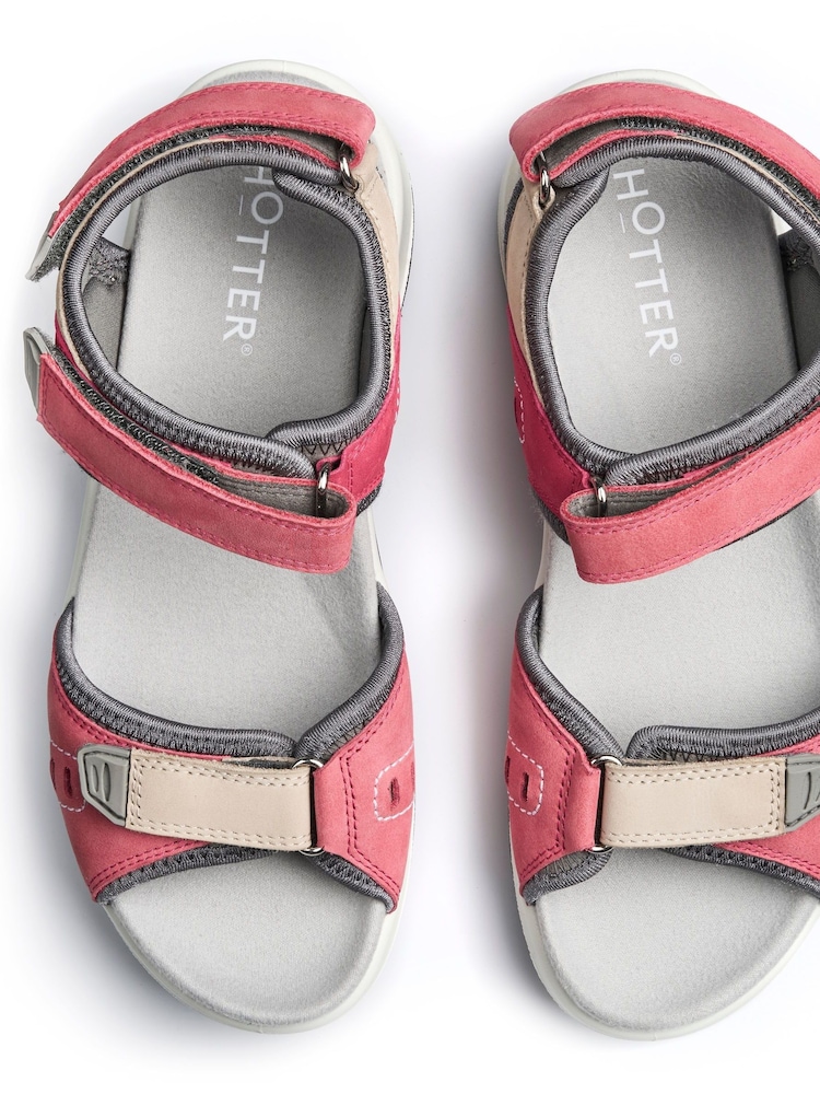Hotter Pink Wide Fit Walk II Touch-Fastening Sandals - Image 4 of 4