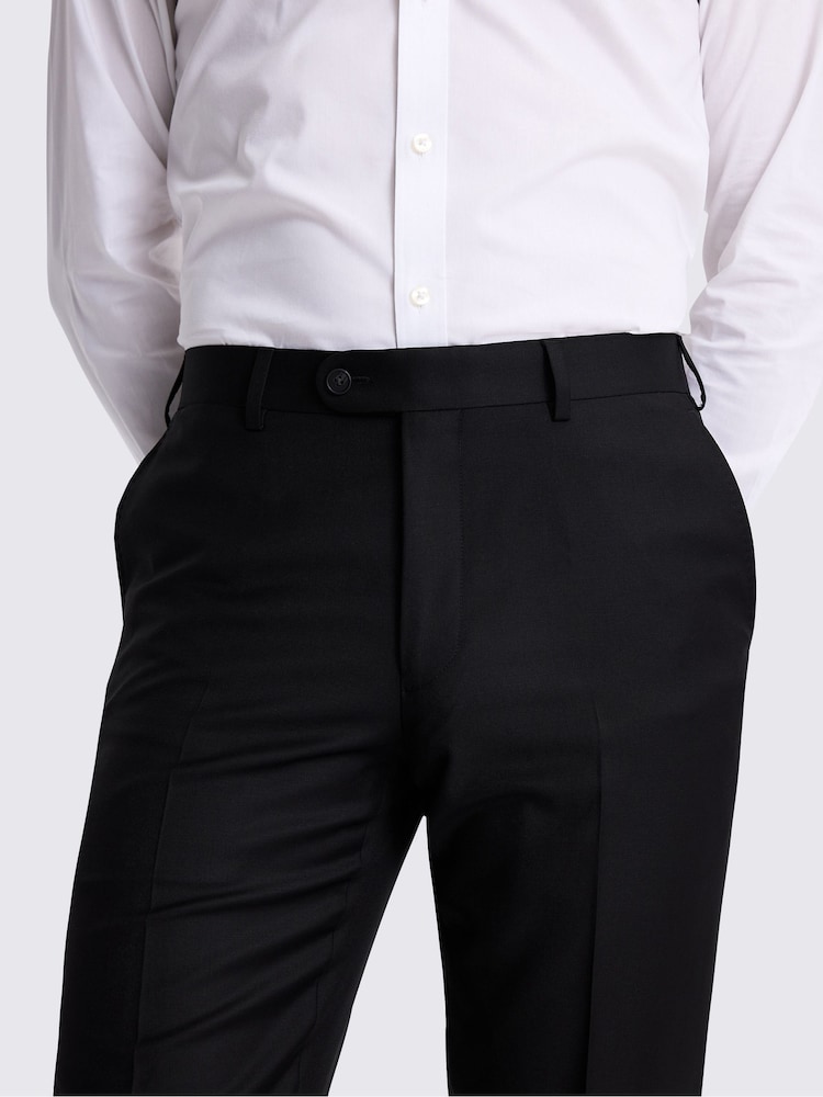 MOSS Black Tailored Fit Black Twill Trousers - Image 3 of 3