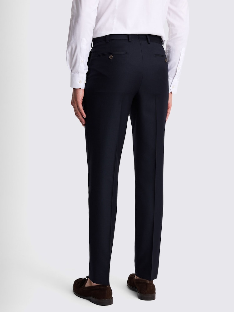 MOSS Blue Tailored Fit Navy Twill Trousers - Image 2 of 3