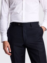 MOSS Blue Tailored Fit Navy Twill Trousers - Image 3 of 3