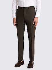 MOSS Brown Italian Tailored Fit Brown Trousers - Image 1 of 3