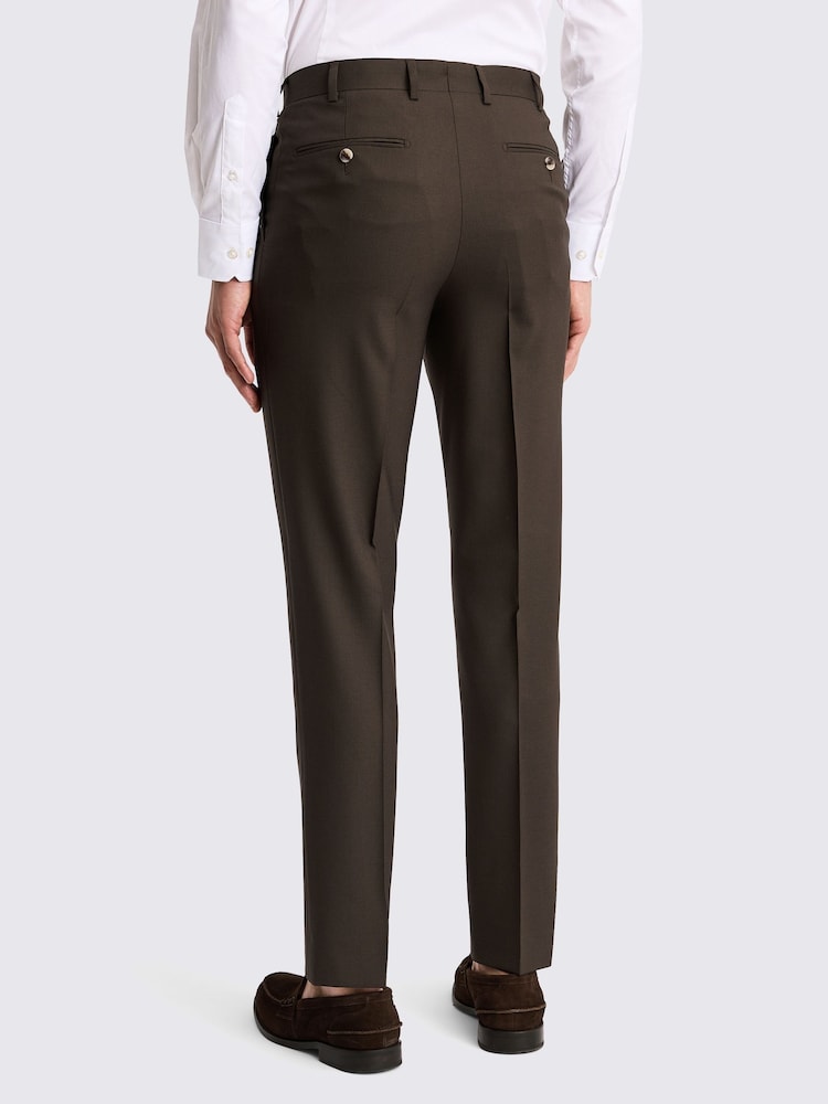 MOSS Brown Italian Tailored Fit Brown Trousers - Image 2 of 3