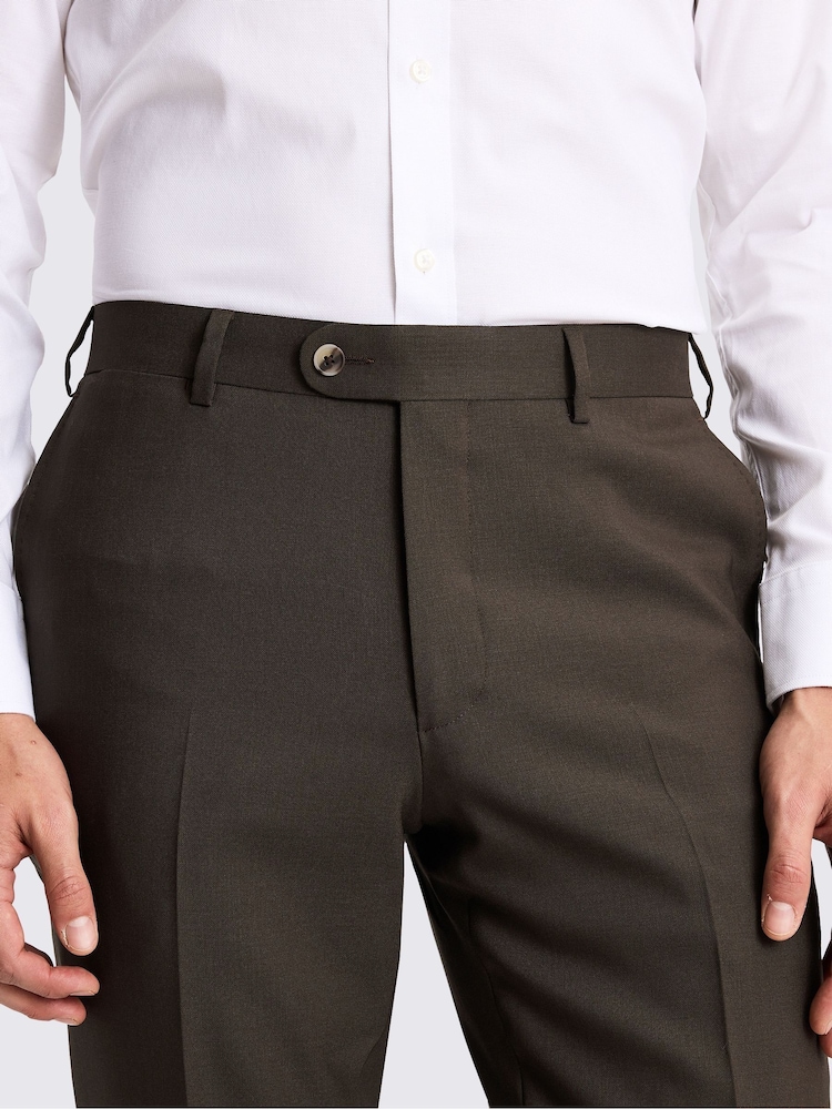 MOSS Brown Italian Tailored Fit Brown Trousers - Image 3 of 3
