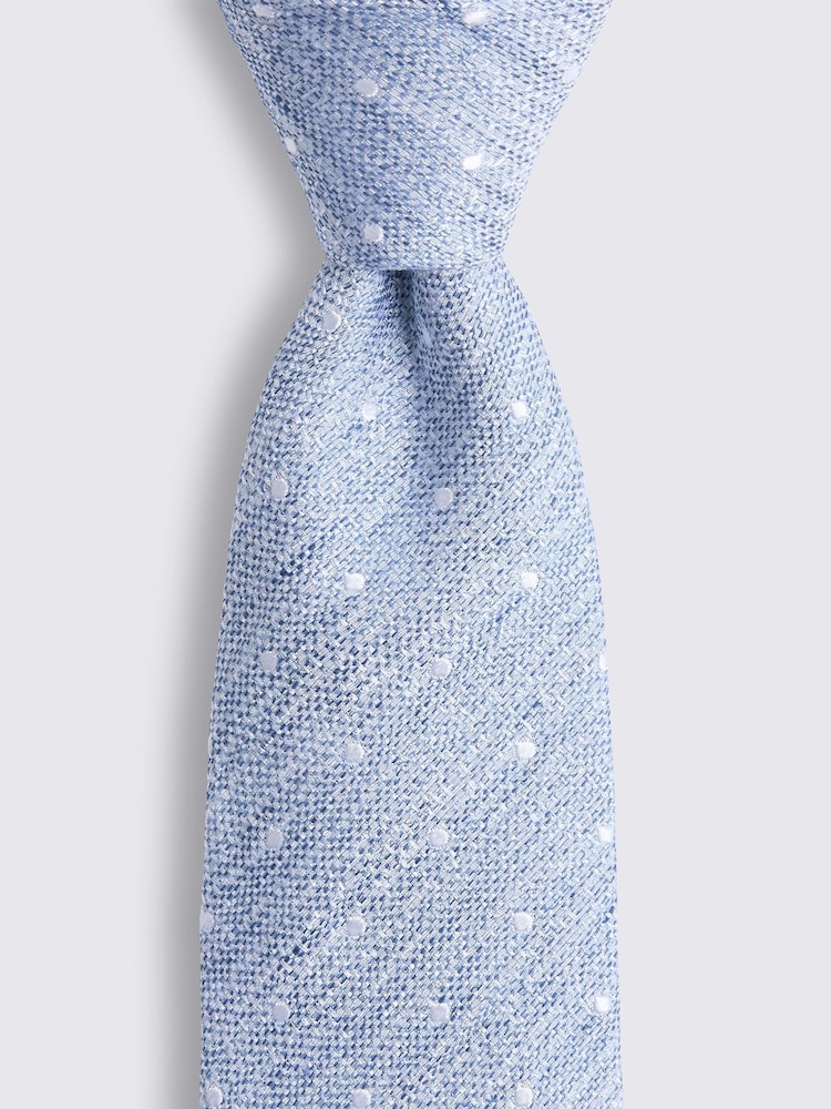 MOSS Blue Mid Blue Polka Dot Tie - Image 2 of 2