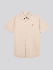 U.S. Polo Assn. Natural Mens Linen Blend Short Sleeve Shirt - Image 1 of 3