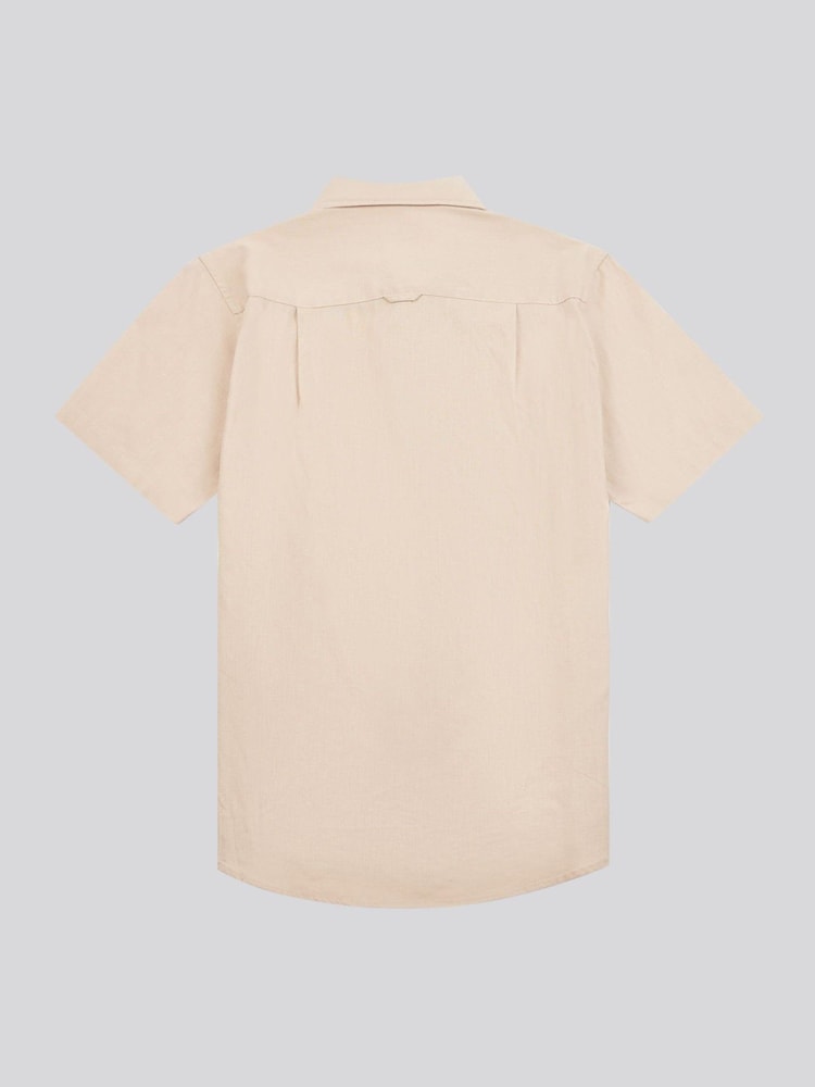 U.S. Polo Assn. Natural Mens Linen Blend Short Sleeve Shirt - Image 2 of 3