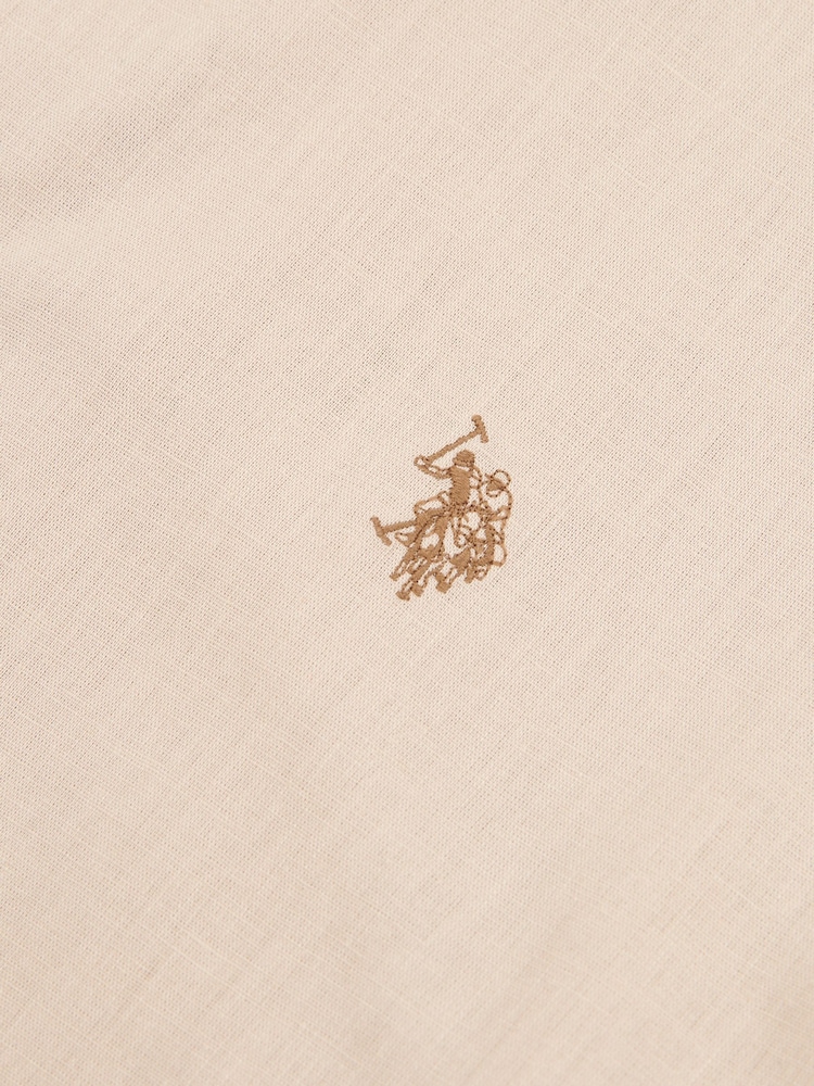 U.S. Polo Assn. Natural Mens Linen Blend Short Sleeve Shirt - Image 3 of 3