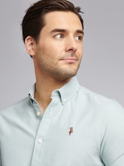 U.S. Polo Assn. Green Mens 100% Cotton Short Sleeve Oxford Shirt - Image 2 of 7