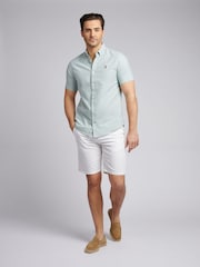 U.S. Polo Assn. Green Mens 100% Cotton Short Sleeve Oxford Shirt - Image 4 of 7