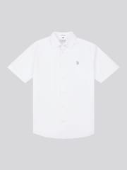 U.S. Polo Assn. White Mens Linen Blend Short Sleeve Shirt - Image 5 of 7
