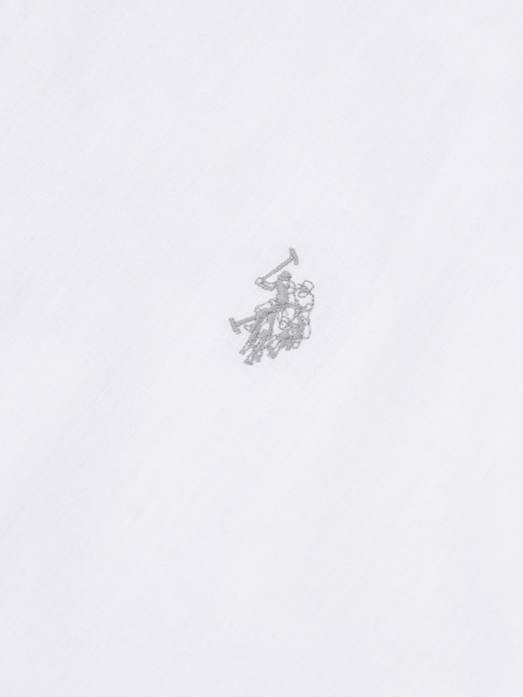 U.S. Polo Assn. White Mens Linen Blend Short Sleeve Shirt - Image 7 of 7