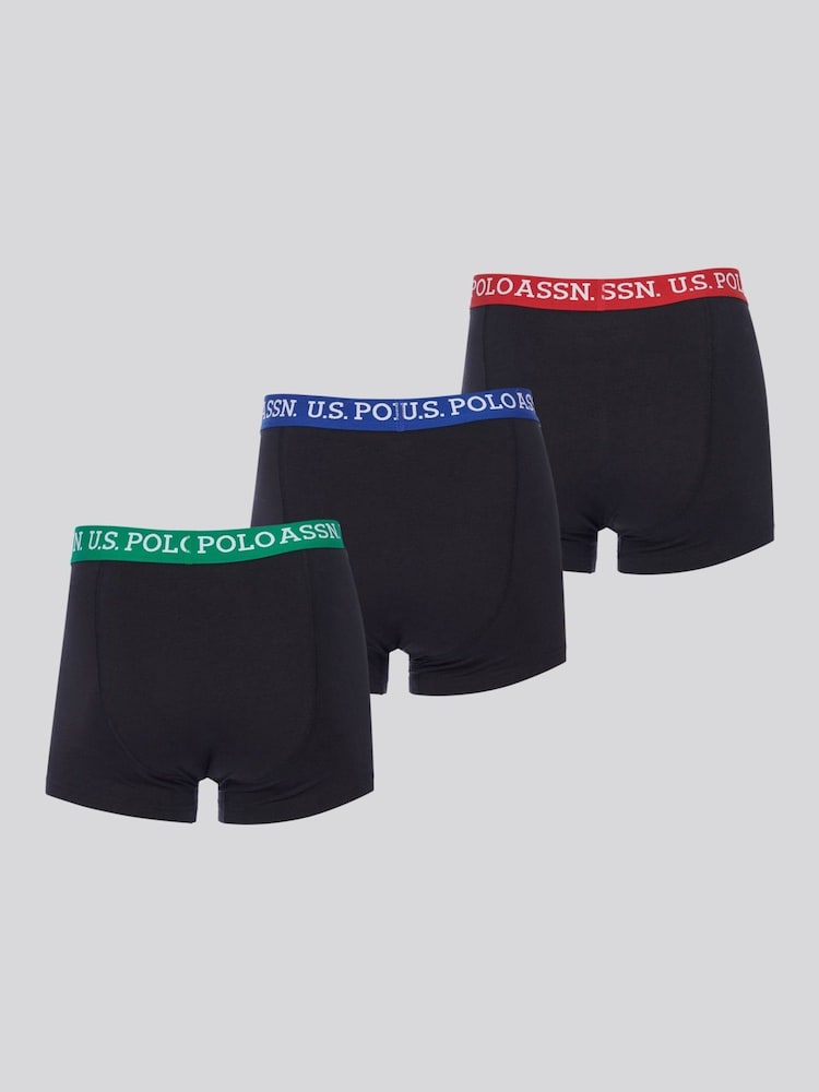 U.S. Polo Assn. Mens Contrast Waistband Boxer Shorts 3 Pack - Imagen 2 de 3