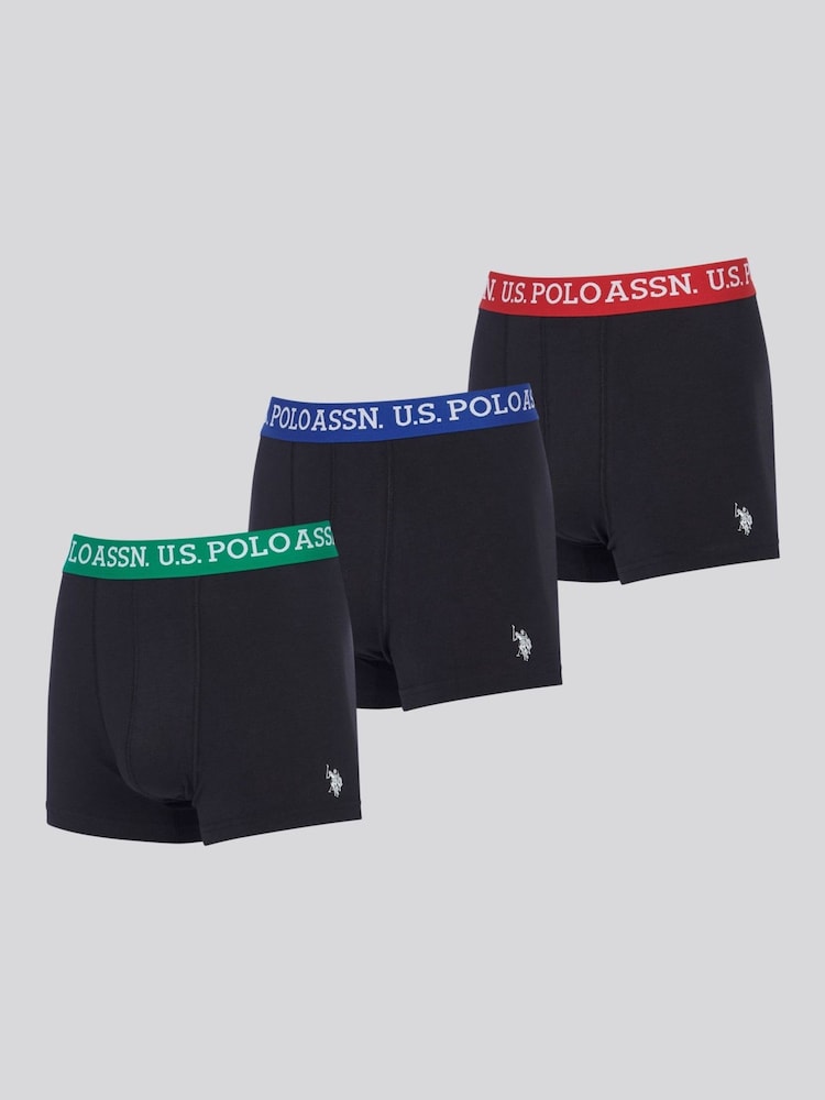 U.S. Polo Assn. Mens Contrast Waistband Boxer Shorts 3 Pack - Imagen 3 de 3