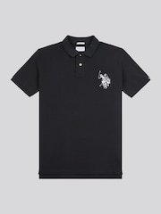U.S. Polo Assn. Black Mens Large Player Pique 100% Cotton Polo Shirt - Image 1 of 4