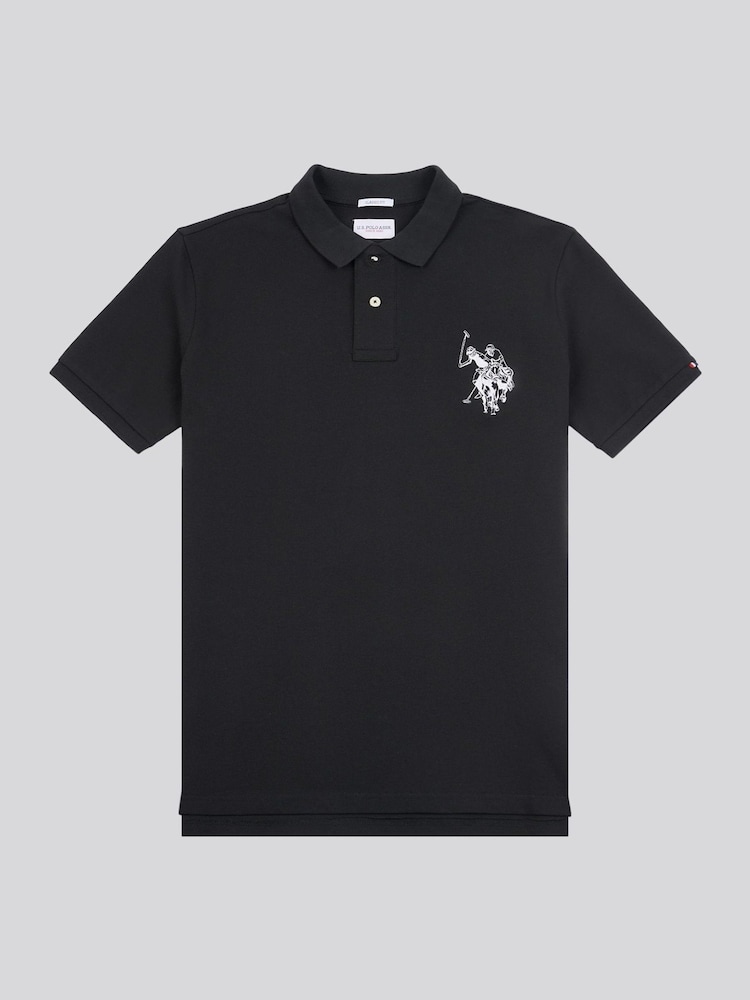 U.S. Polo Assn. Black Mens Large Player Pique 100% Cotton Polo Shirt - Image 1 of 4