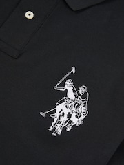 U.S. Polo Assn. Black Mens Large Player Pique 100% Cotton Polo Shirt - Image 3 of 4