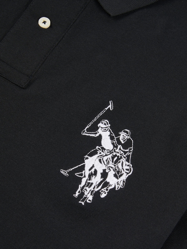 U.S. Polo Assn. Black Mens Large Player Pique 100% Cotton Polo Shirt - Image 3 of 4