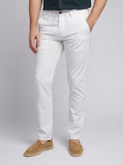 U.S. Polo Assn White Mens Linen Blend Chino Trousers - Image 1 of 9