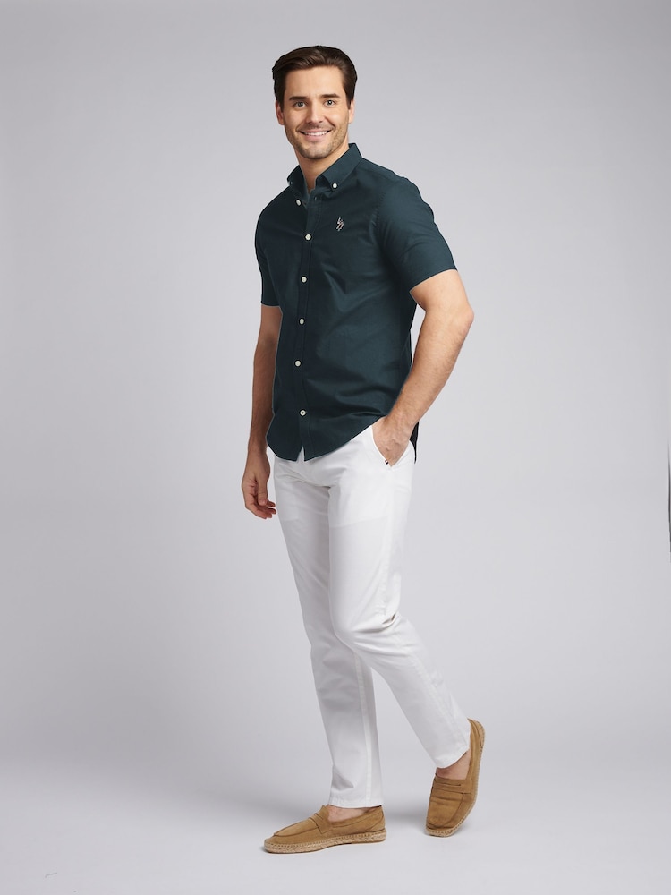 U.S. Polo Assn White Mens Linen Blend Chino Trousers - Image 3 of 9