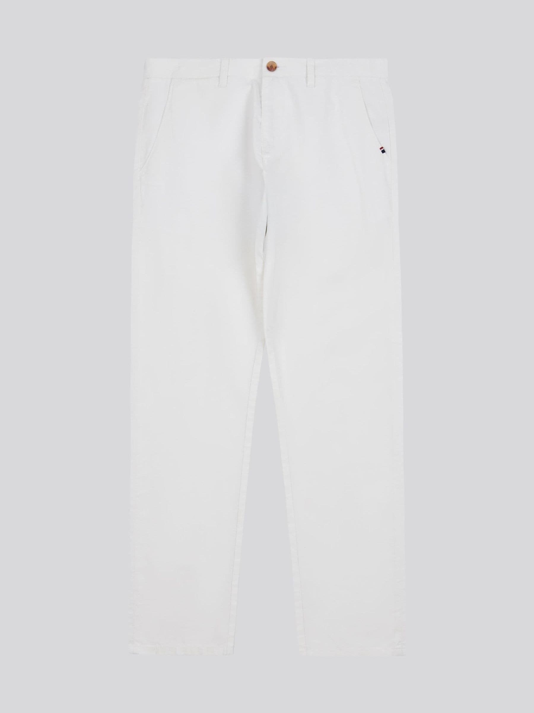 Buy U.S. Polo Assn White Mens Linen Blend Chino Trousers from Next USA