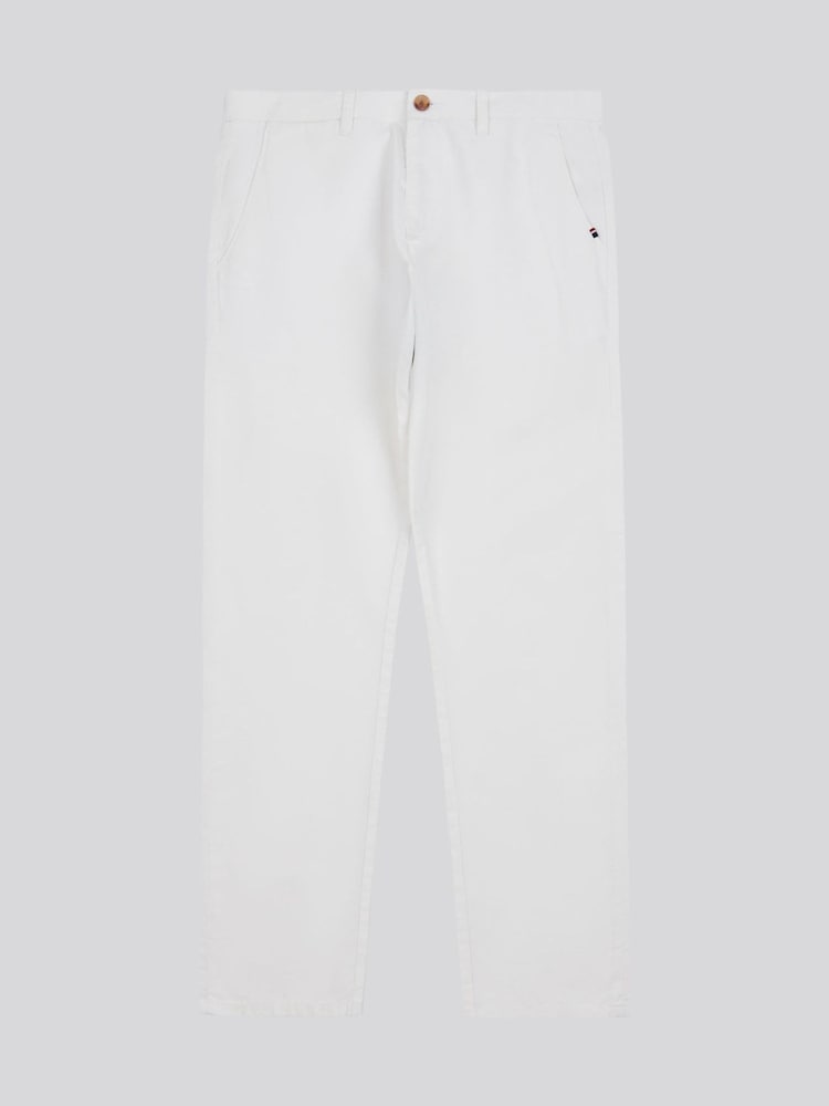 U.S. Polo Assn White Mens Linen Blend Chino Trousers - Image 6 of 9