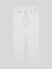 U.S. Polo Assn White Mens Linen Blend Chino Trousers - Image 7 of 9