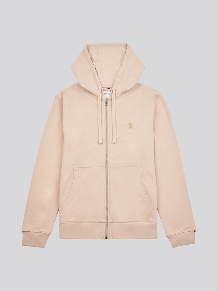 U.S. Polo Assn. Natural Mens Double Horsemen Loopback Zip Hoodie - Image 1 of 4