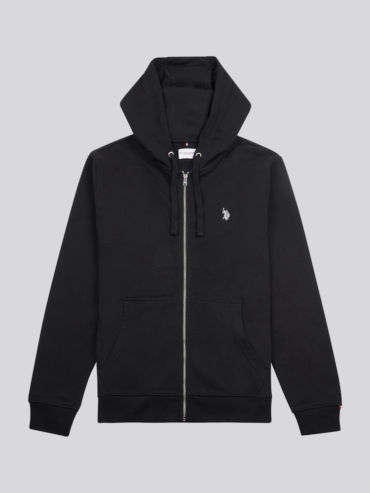 U.S. Polo Assn. Black Mens Double Horsemen Loopback Zip Hoodie - Image 1 of 4