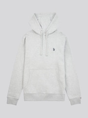 U.S. Polo Assn. Grey Mens Double Horsemen Loopback Hoodie - Image 1 of 4