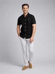 U.S. Polo Assn. Black Mens 100% Cotton Short Sleeve Oxford Shirt - Image 2 of 7