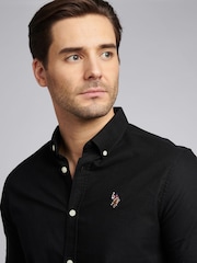 U.S. Polo Assn. Black Mens 100% Cotton Short Sleeve Oxford Shirt - Image 4 of 7