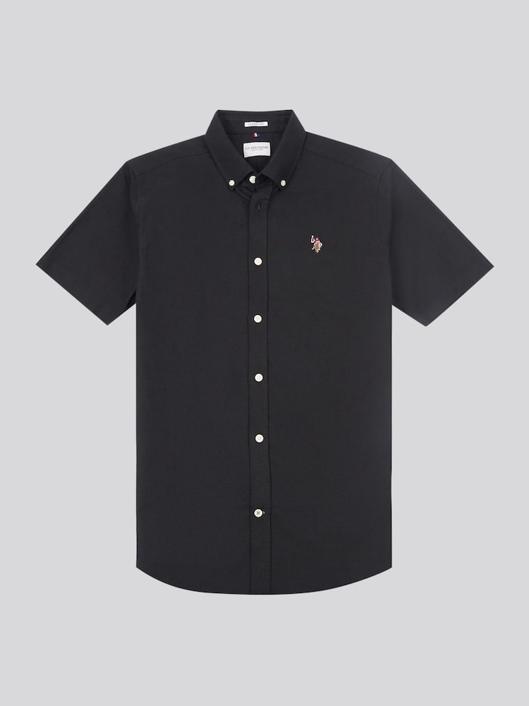 U.S. Polo Assn. Black Mens 100% Cotton Short Sleeve Oxford Shirt - Image 5 of 7