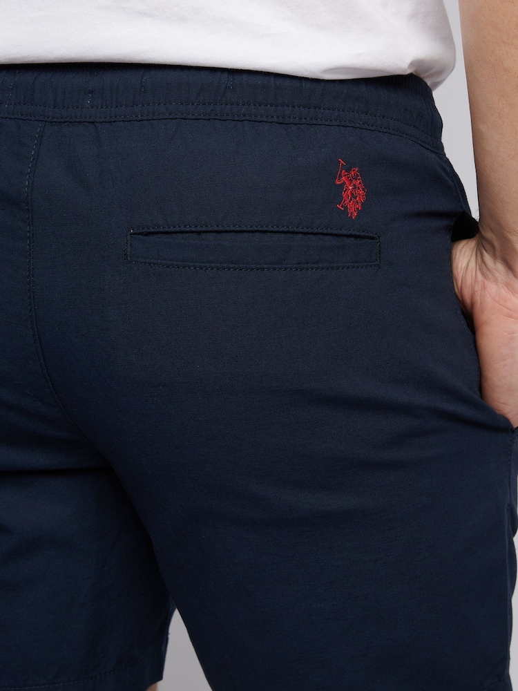 U.S. Polo Assn. Blue Mens Linen Blend Deck Shorts - Image 5 of 9