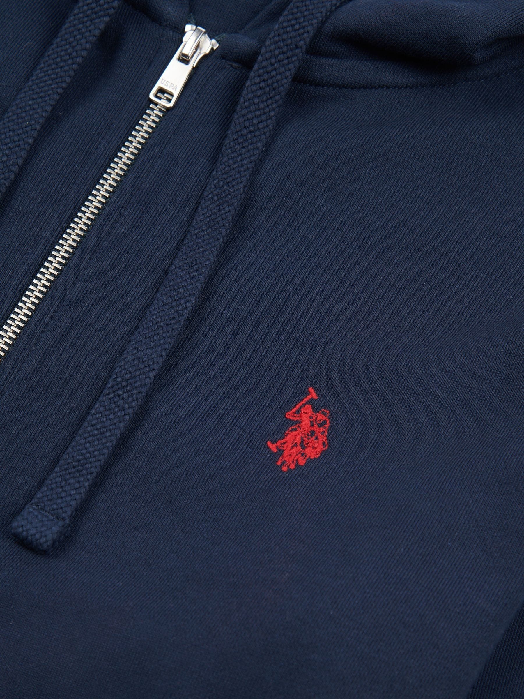 Buy U.S. Polo Assn. Blue Mens Double Horsemen Loopback Zip Hoodie