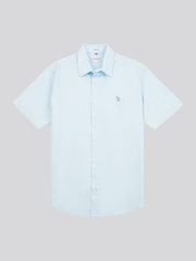 U.S. Polo Assn. Light Blue Mens Linen Blend Short Sleeve Shirt - Image 1 of 3